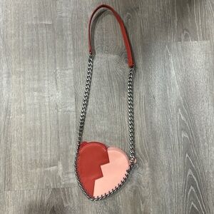 Stella McCartney kids  pink and red heart purse